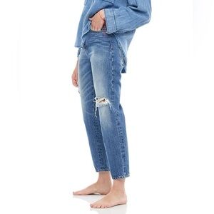 Free People SR vs Sandrine Rose Straight Leg Distressed Jeans Size 26